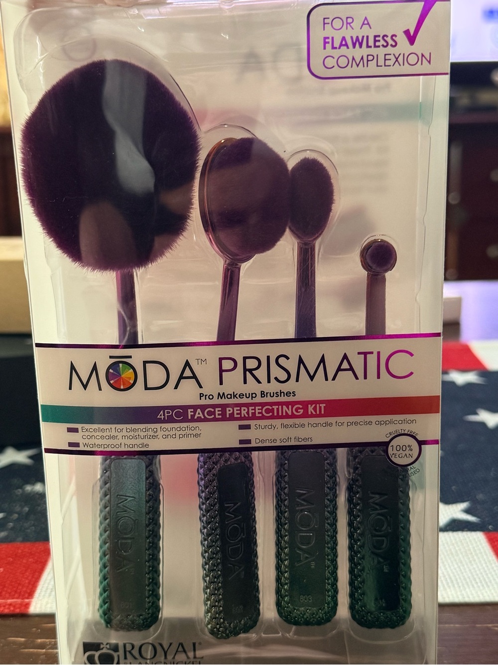 MODA Prismatic 4pc Face Perfecting Brush Set - Purple MSRP $27